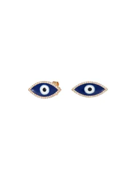 0.35ct Diamond 18K Gold Evil Eye Earrings