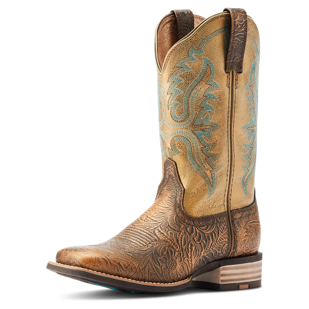 10044442 Ariat Women's Olena Western Boot - Bronze Age/Green Mile