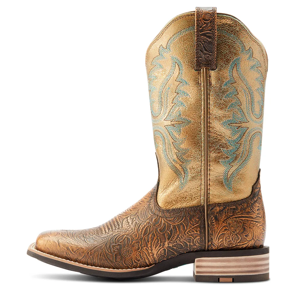 10044442 Ariat Women's Olena Western Boot - Bronze Age/Green Mile