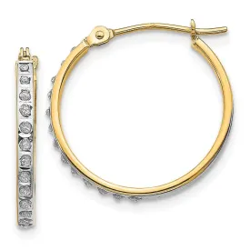 14k Diamond Fascination Round Hinged Hoop Earrings