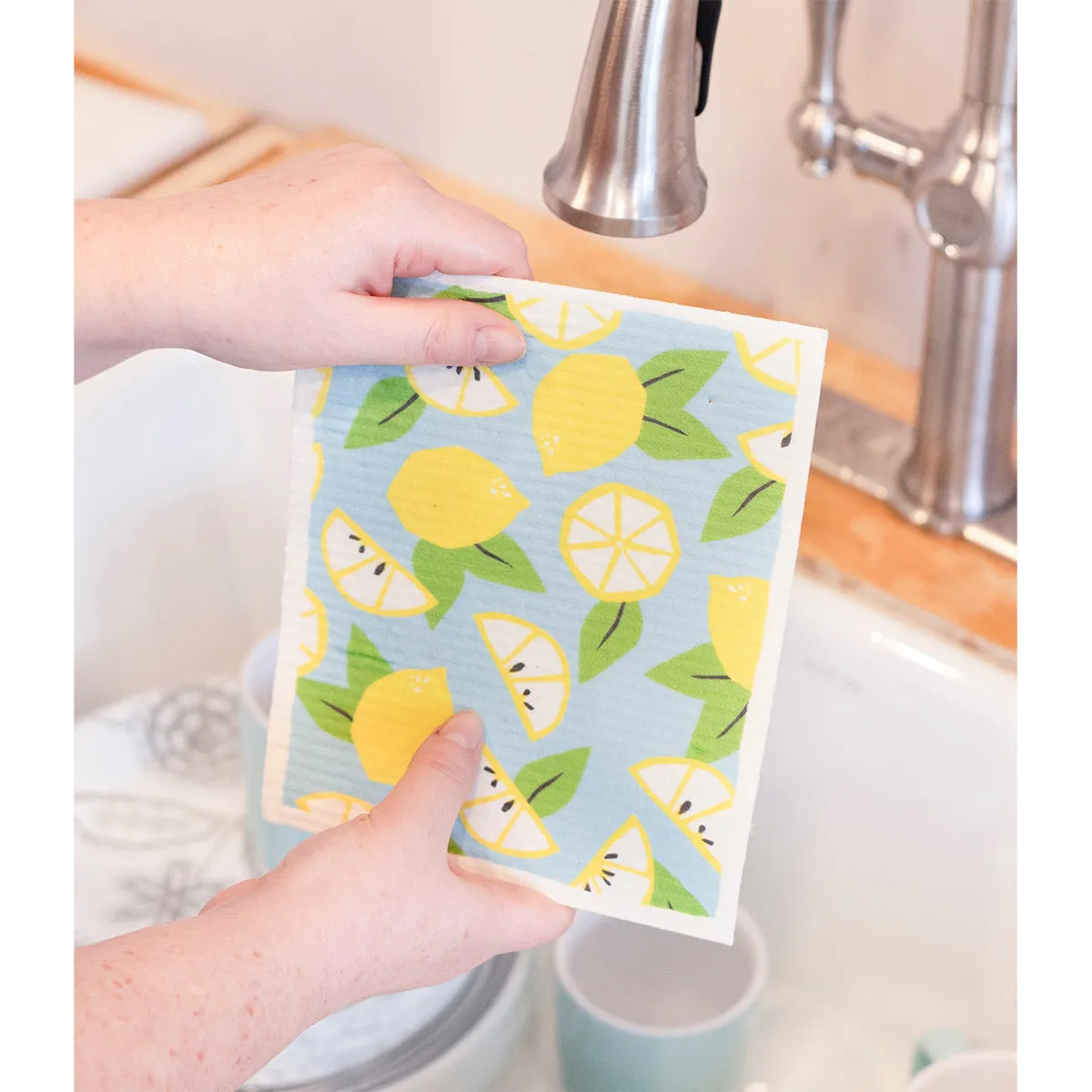 2-Pack Summer Lemons Swedish Sponge Cloths 23002