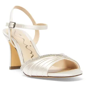 Agnes Heel in Ivory Satin