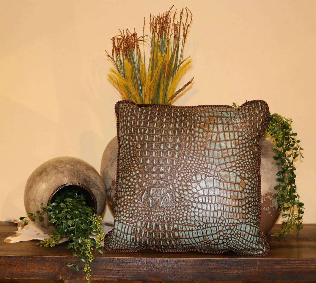 Alligator Embossed Accent Pillow