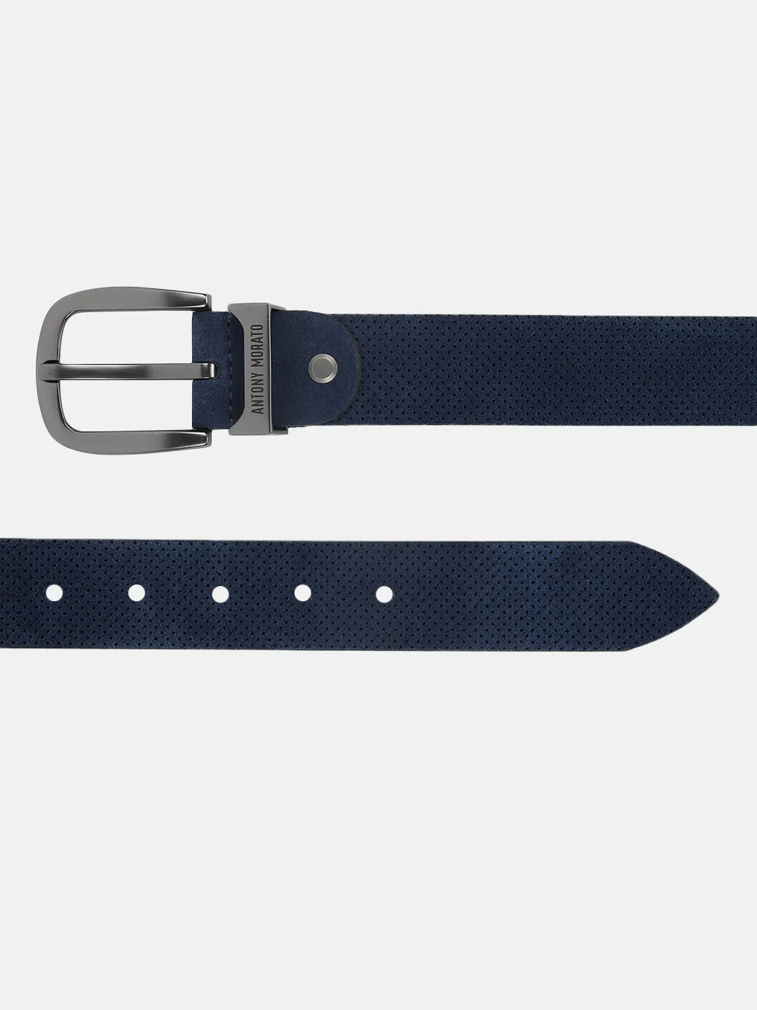 Antony Morato Men Blue Solid Tang Closure Belt