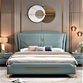 Apollo Upholstered Luxury Bed With Storage in Leatherette