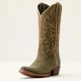 Ariat Ladies Jukebox Western Boot - Soft Olive Suede - 10053792