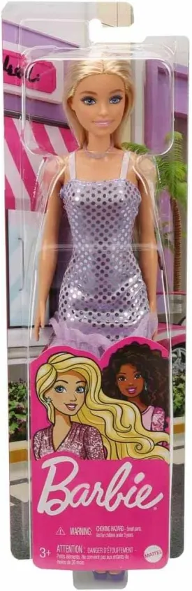 BARBIE GLITZ DOLL Blonde with Purple Dress