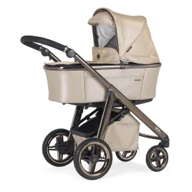 Bebecar Prive Via  Combination Pram, Raincover and LA3 Kit - Gold (Ex-Display)