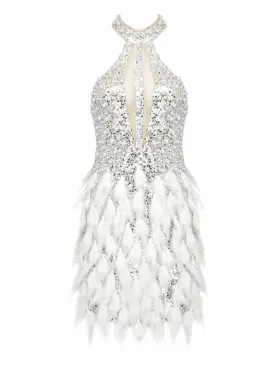 BETH Sequins & Feathers Mini Dress