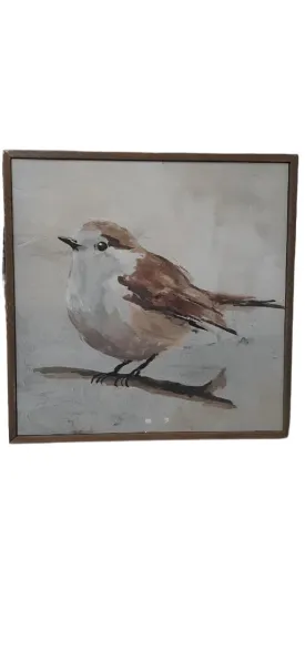 Bird Block Wood Canvas-Melrose-88456