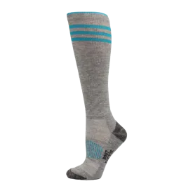 Boot Doctor Women's Half Cushion Grey W/ Blue Tall Boot Socks - 2 Pair