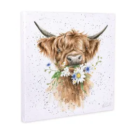 Canvas Art - Highland Cow- 10X10"