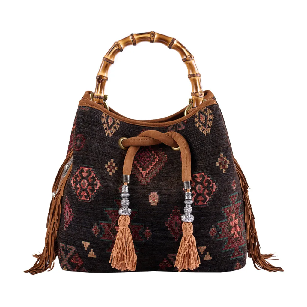 Cayos Maya Velvet Jacquard Bucket Bag by Viamailbag