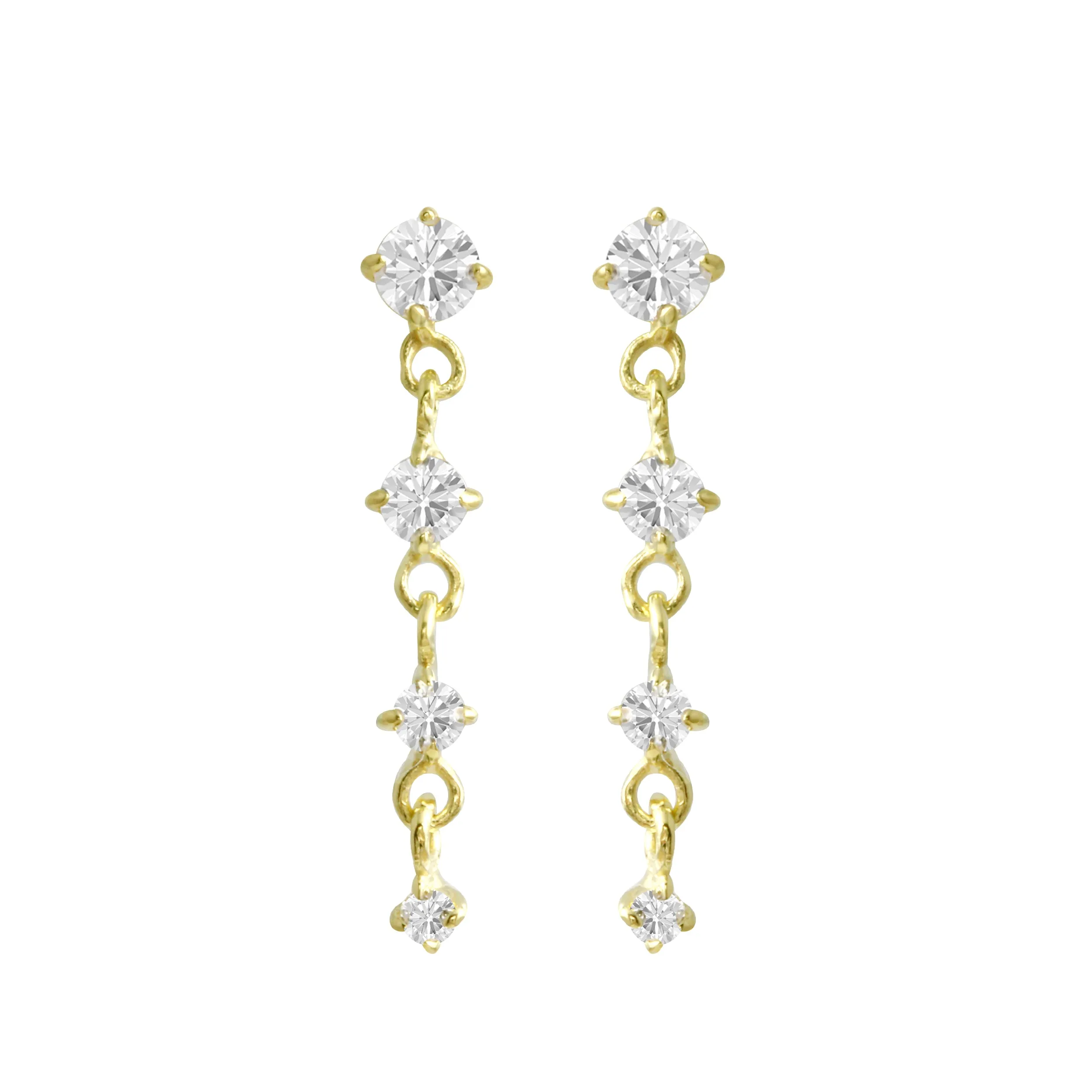 Claw Prong Set Gemstone Drop Earrings