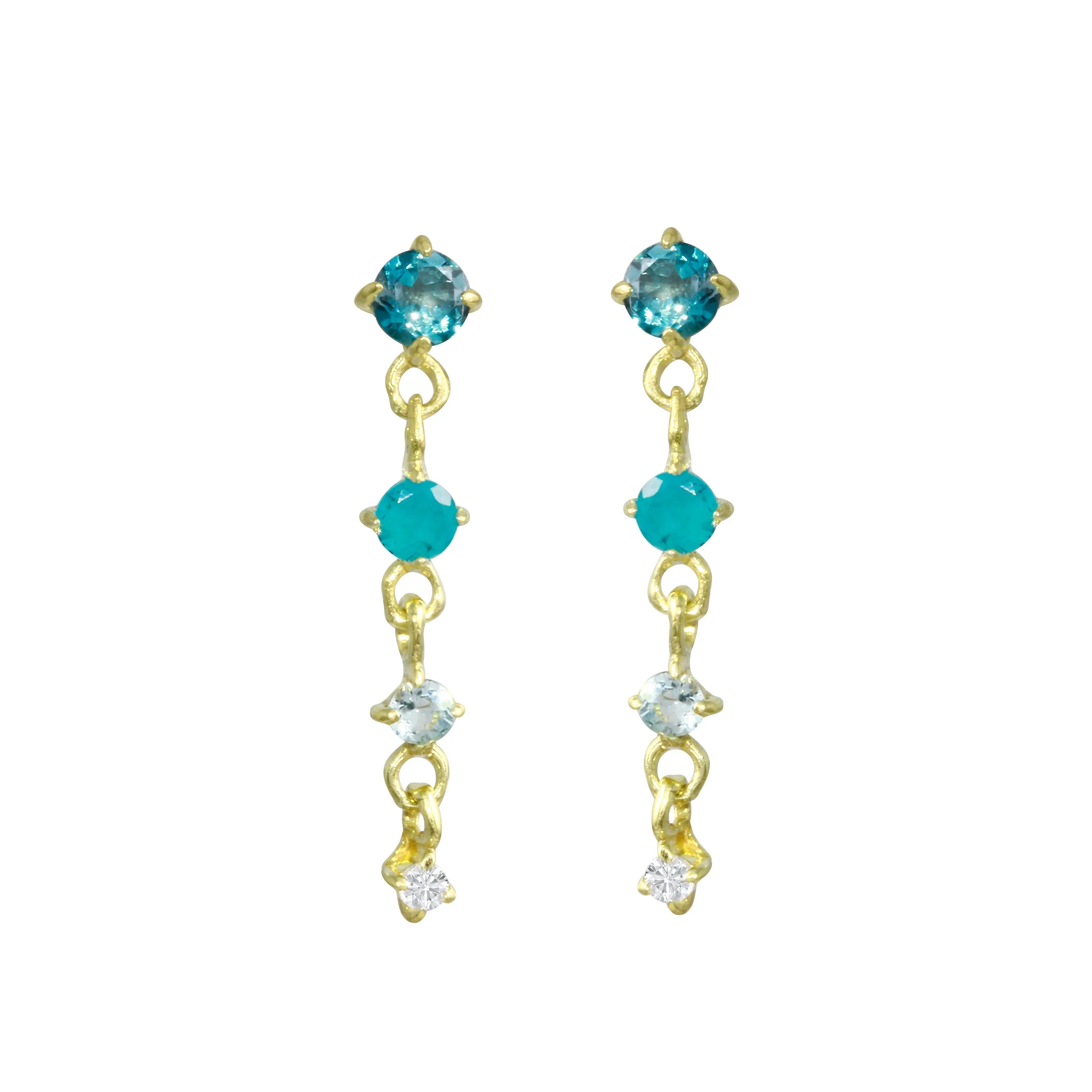 Claw Prong Set Gemstone Drop Earrings