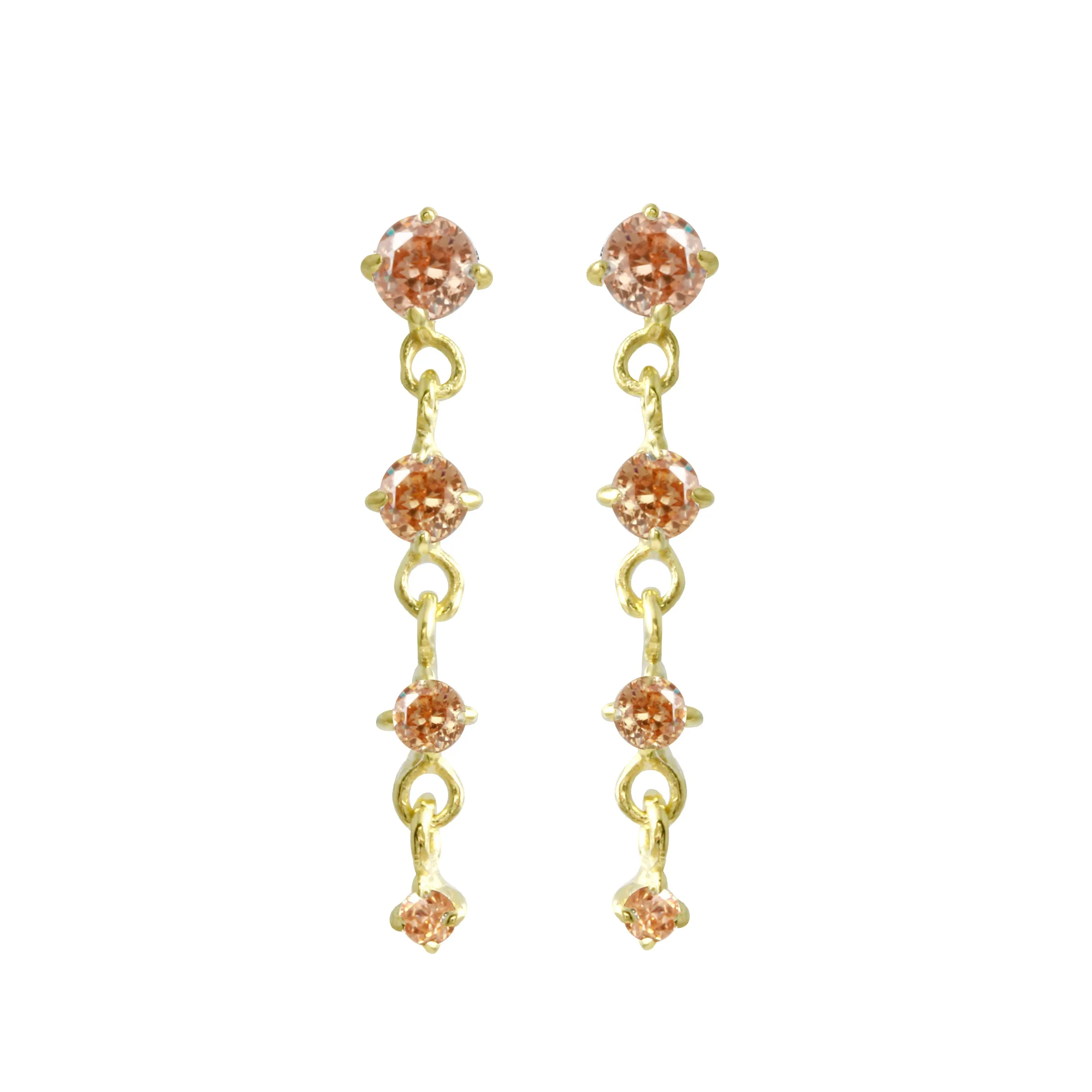 Claw Prong Set Gemstone Drop Earrings