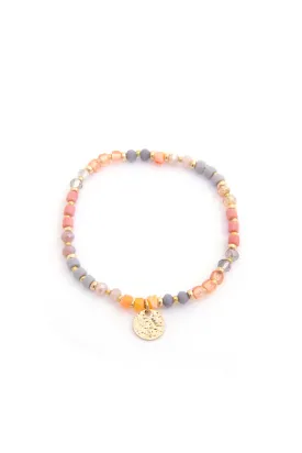 Coin Charm Beaded Bracelet