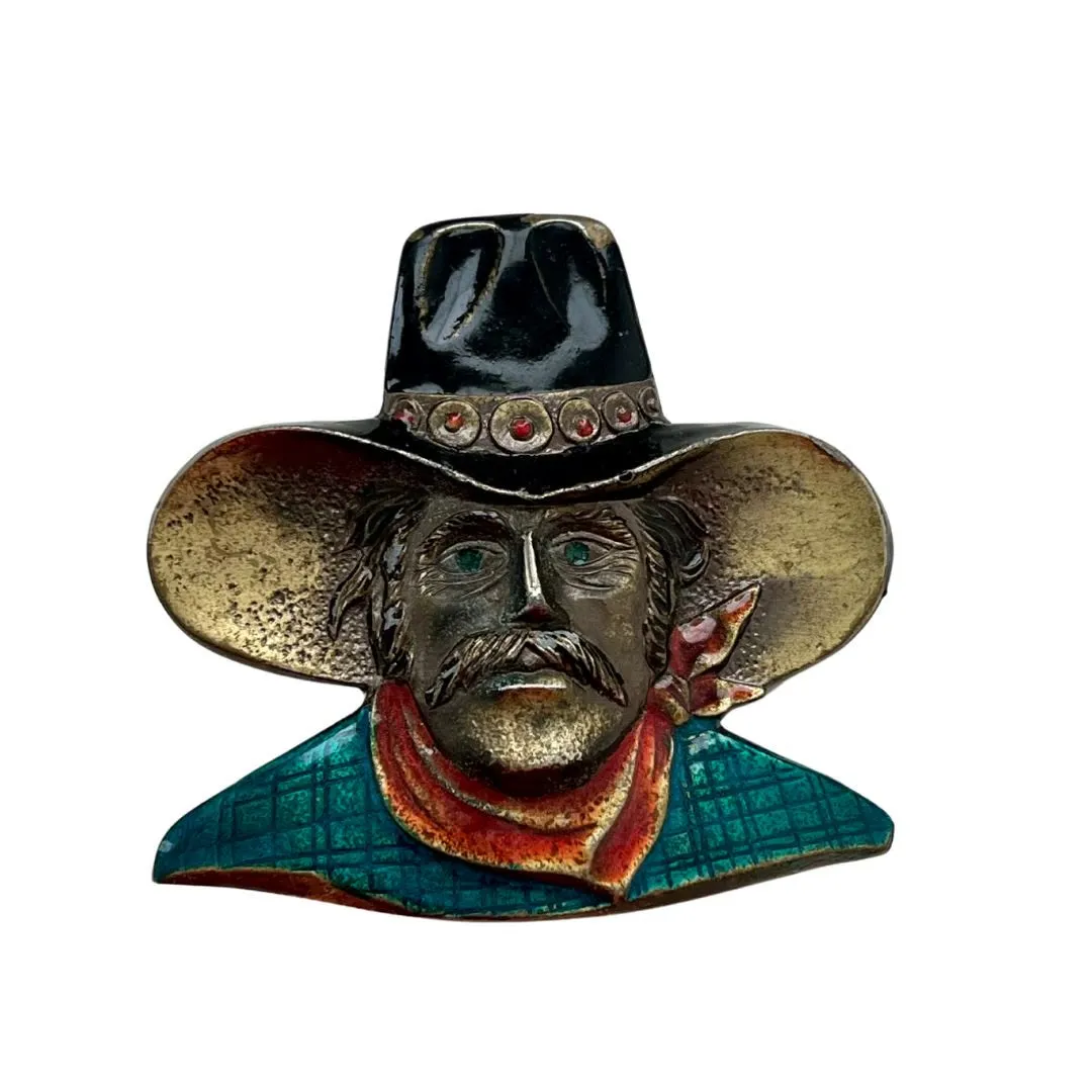 Cowboy, baby brass vintage belt buckle