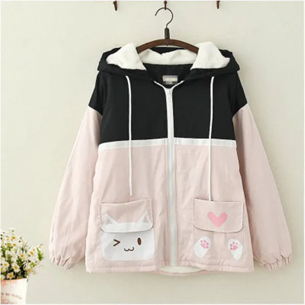 Cute cat print coat PL21241