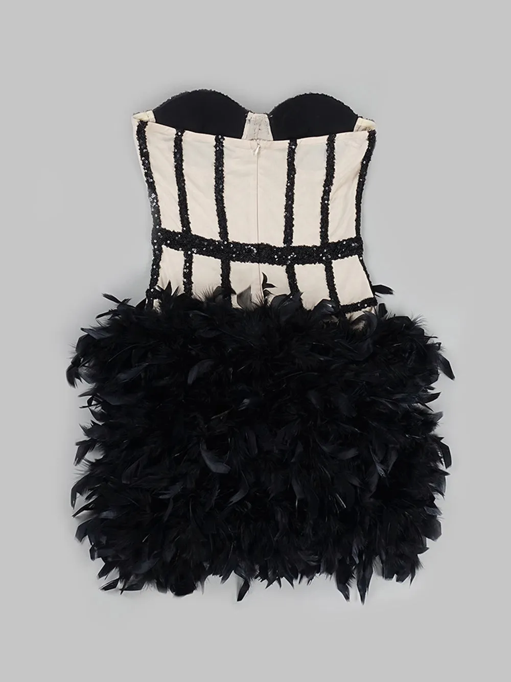 DIVANI Feathers Mini Dress