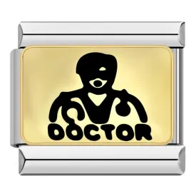 Doctor, Gold Plate, on Silver