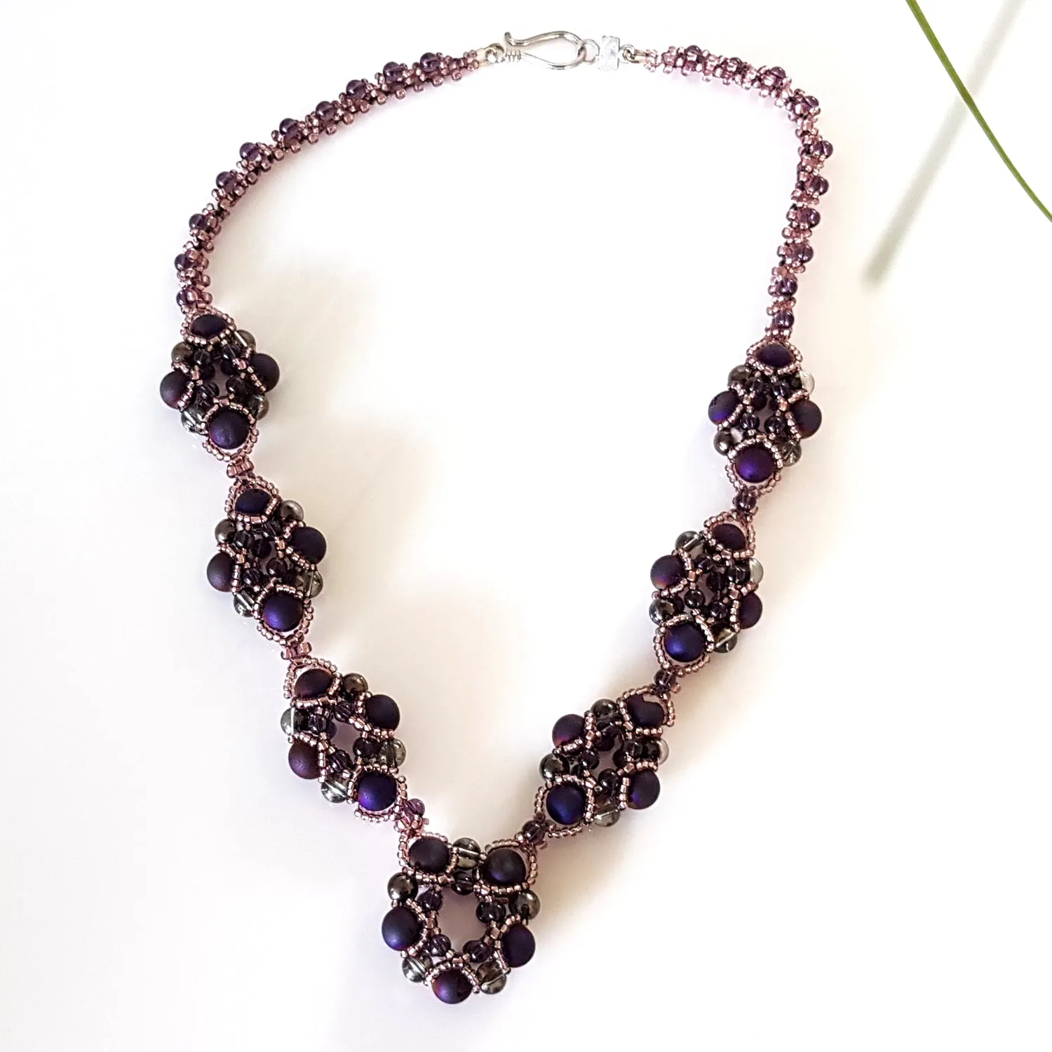 Evening Wonder - Purple Agate Gemstone Beaded Necklace | KJ-330N Handmade Necklace