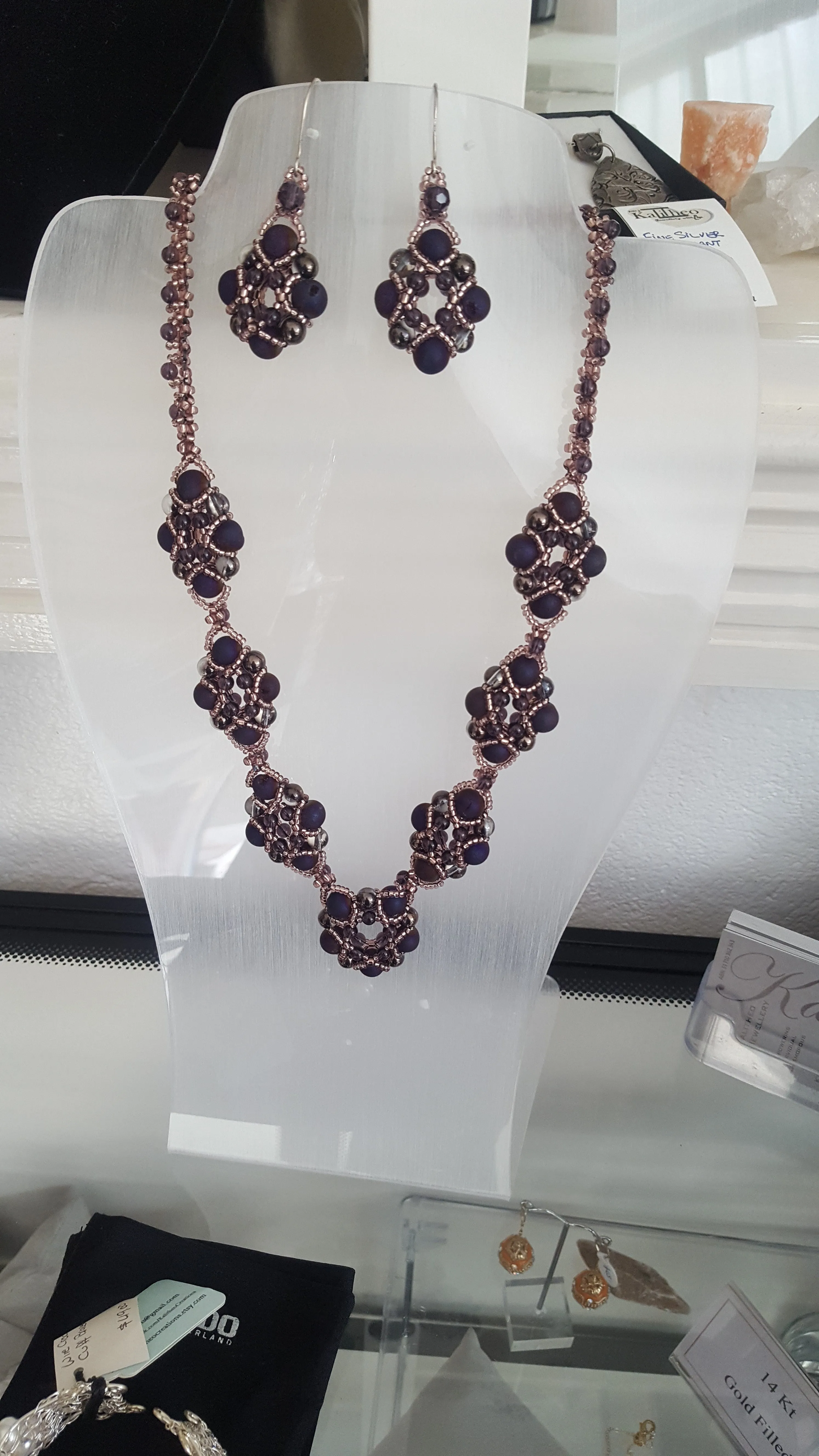 Evening Wonder - Purple Agate Gemstone Beaded Necklace | KJ-330N Handmade Necklace