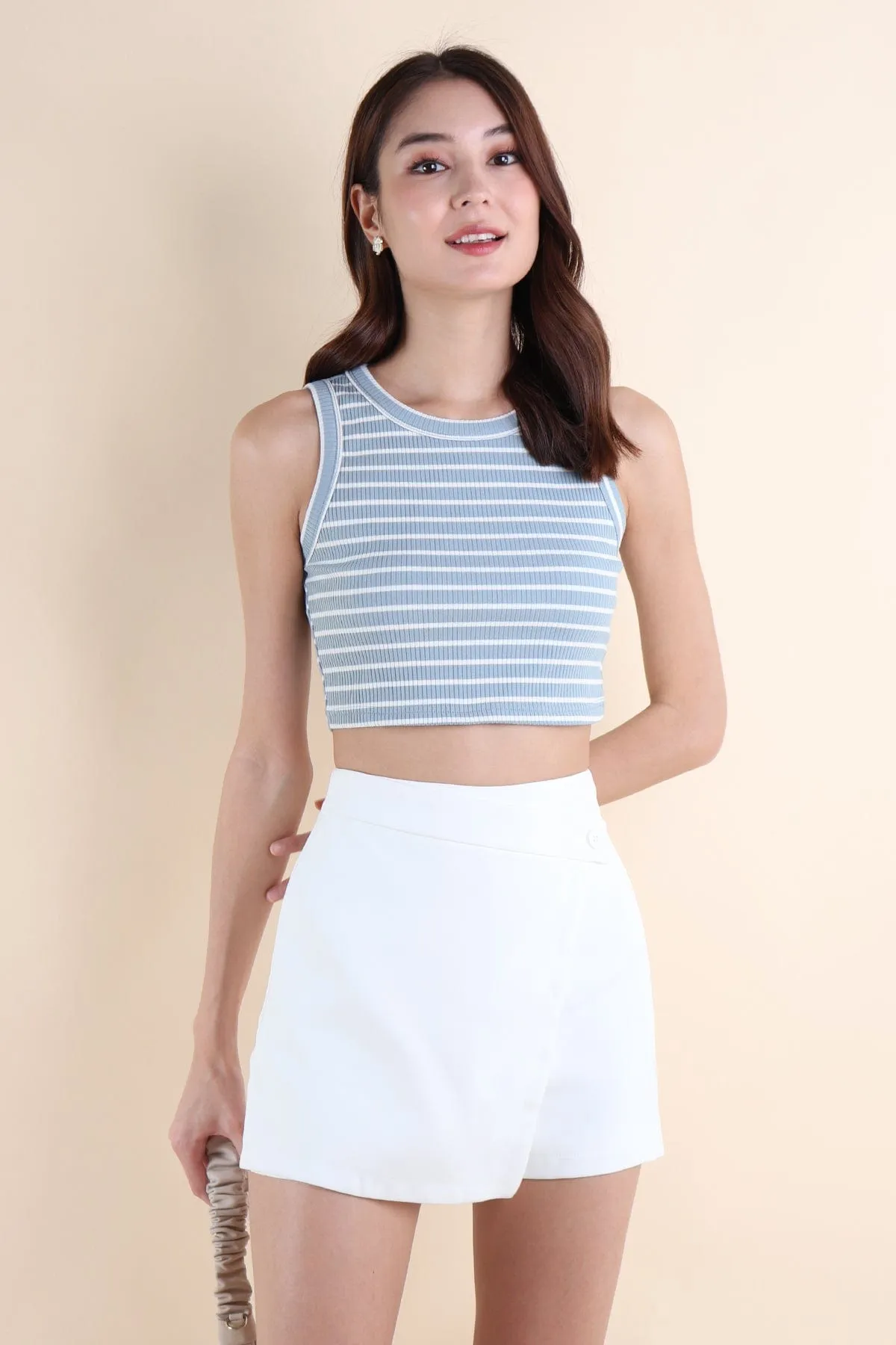 FANNY RACER STRIPES TOP IN BLUE