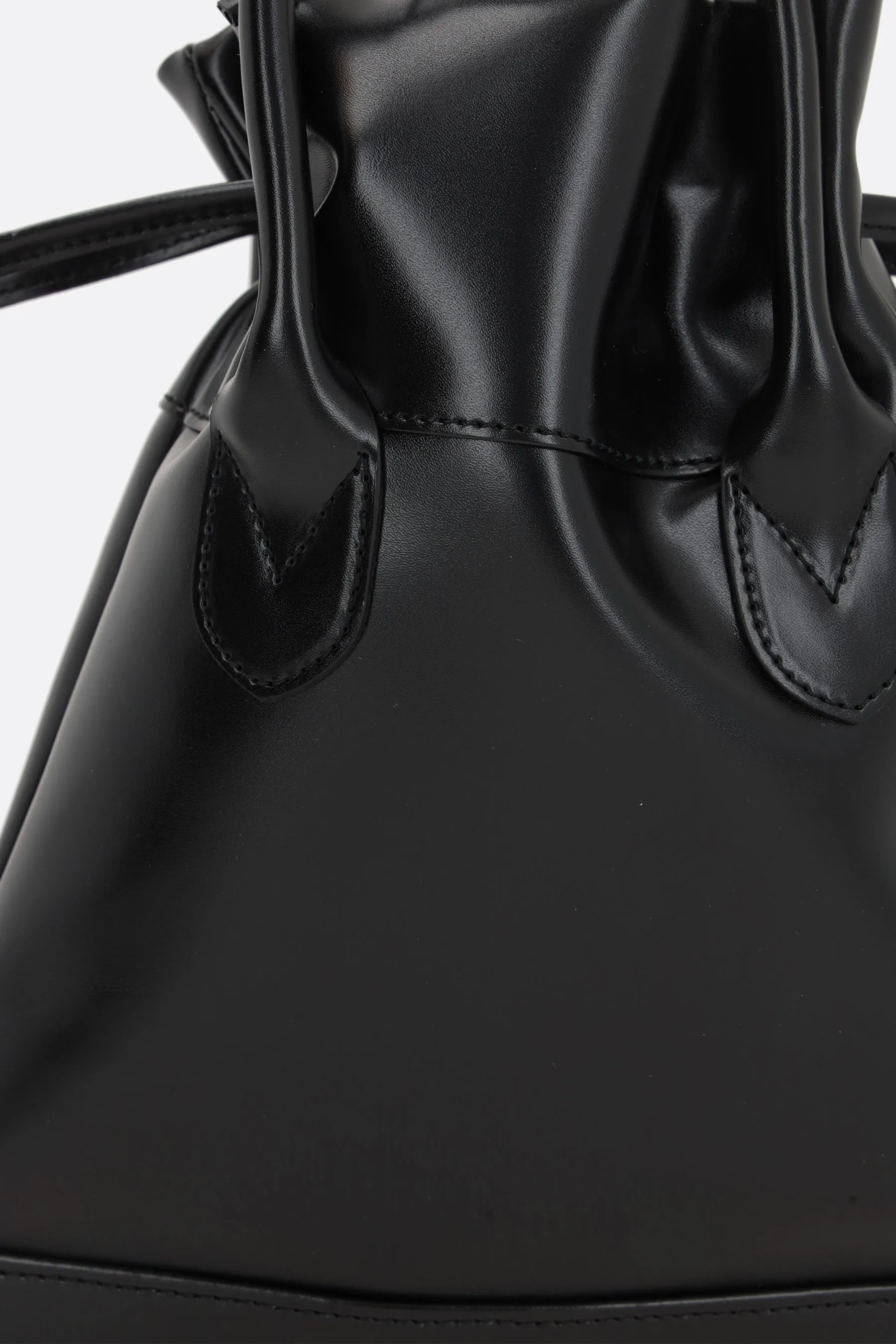 faux leather mini bucket bag