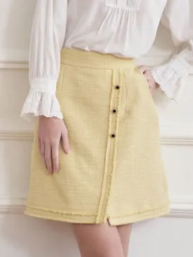 【Final Sale】Aitana Yellow Brushed Tweed Skirt