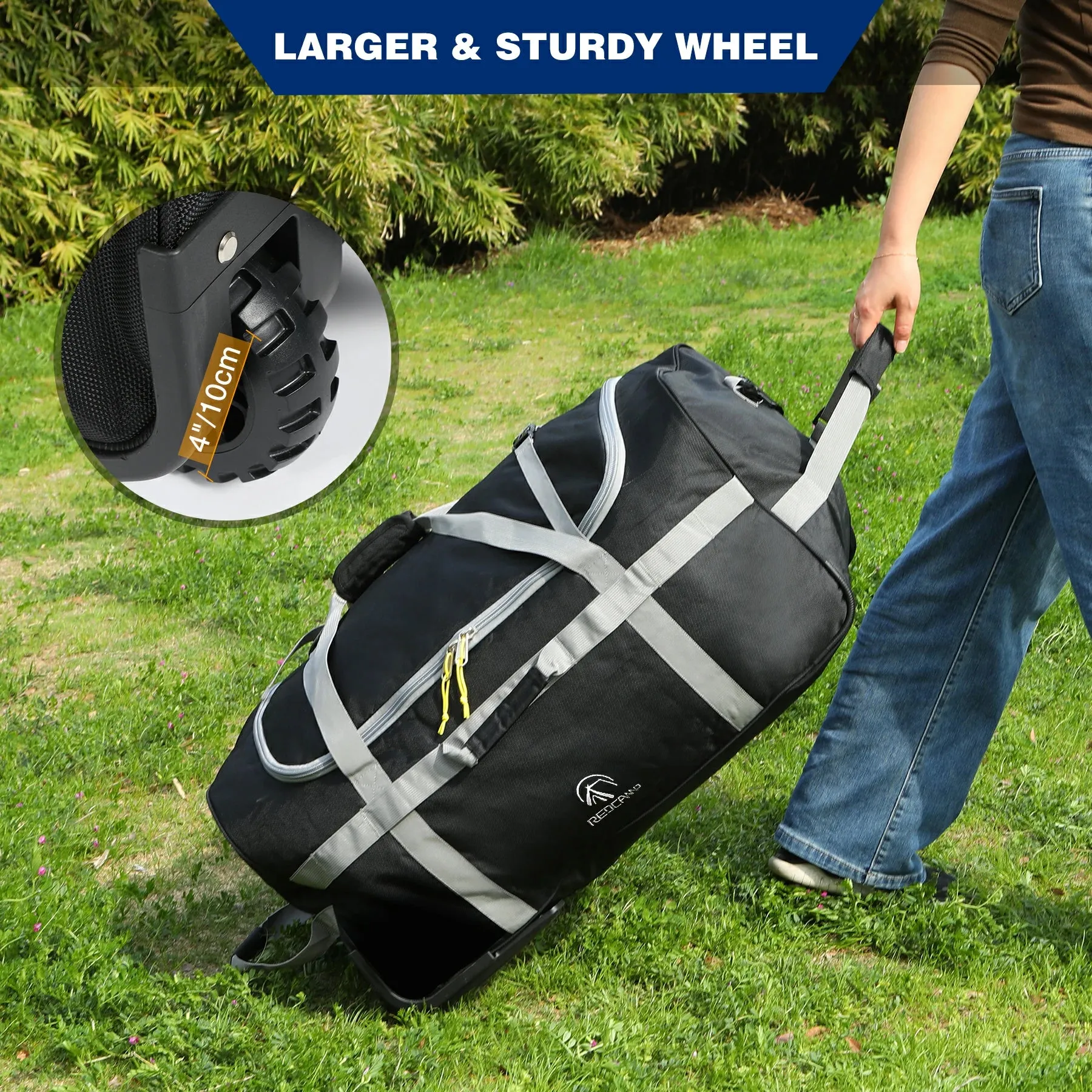 Foldable Duffle Bag with Wheels for Travel 85/120L