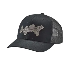 Fossil Fish Patch Trucker Cap - Black