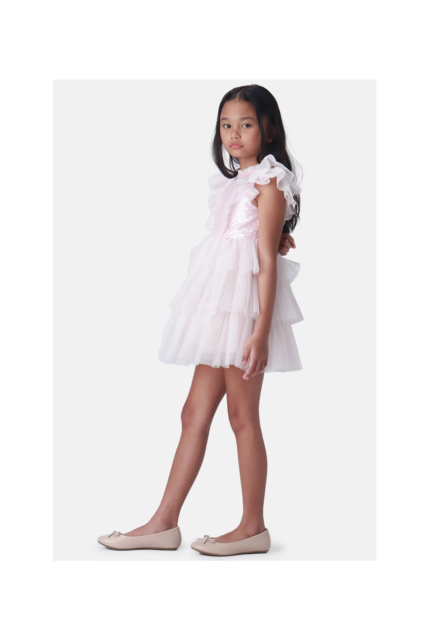Gingersnaps Sequined W/Ruffles Tier Dress