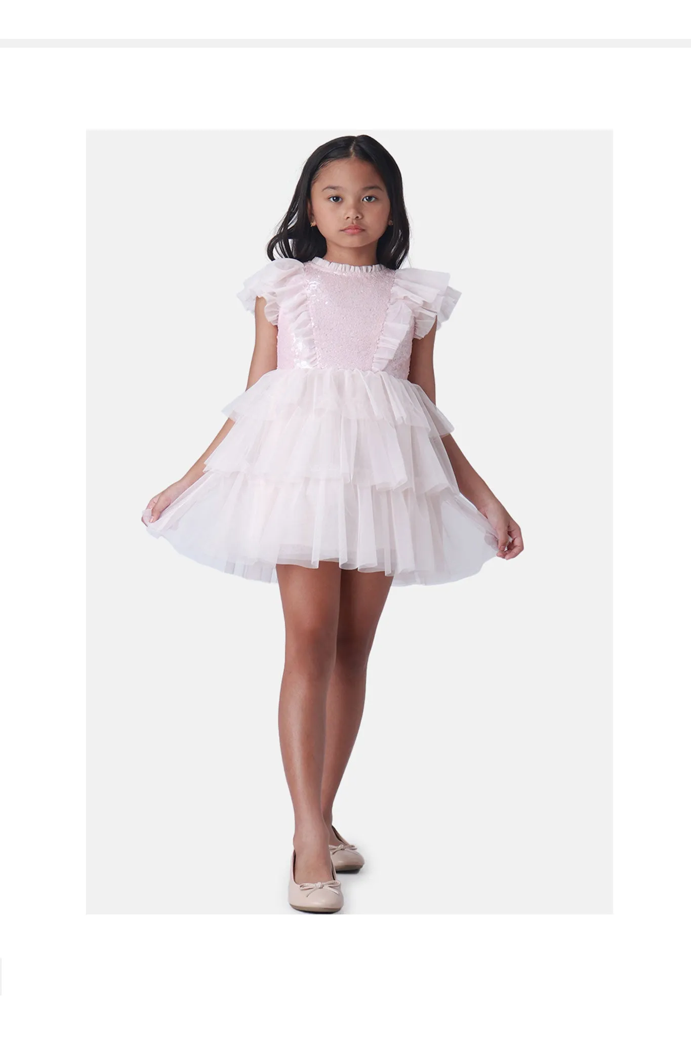 Gingersnaps Sequined W/Ruffles Tier Dress