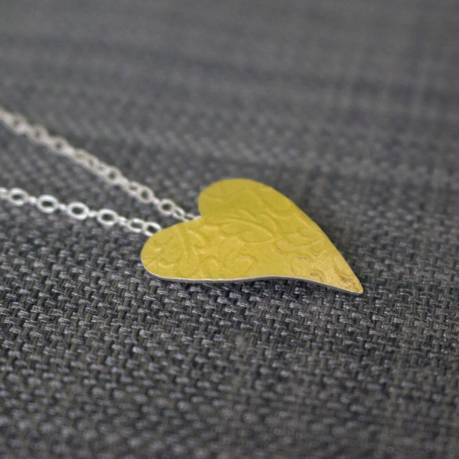 Golden Oak Heart Pendant