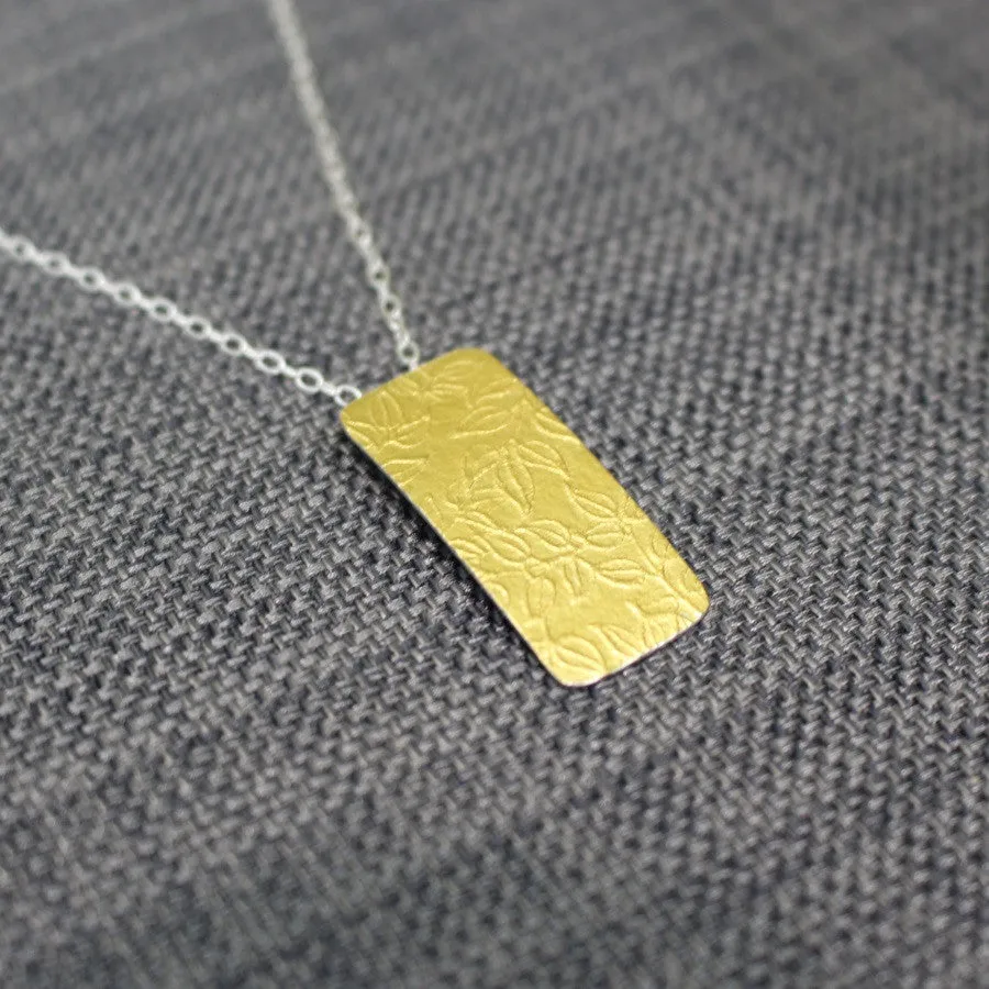 Golden Vines Tag Pendant