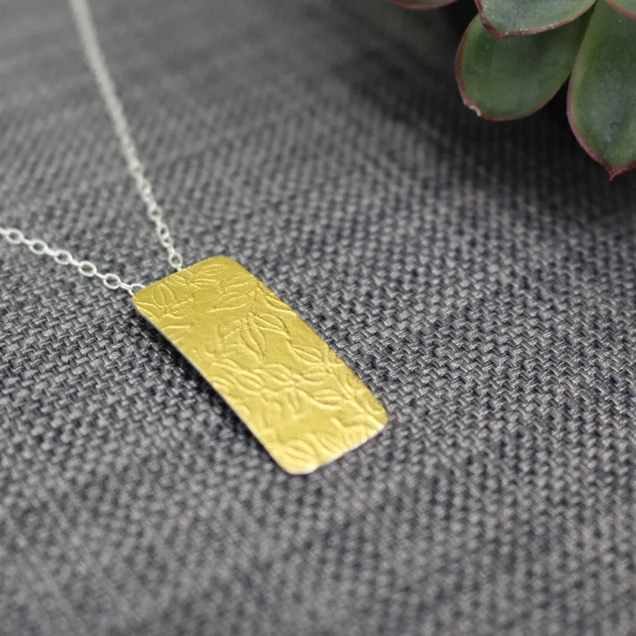 Golden Vines Tag Pendant