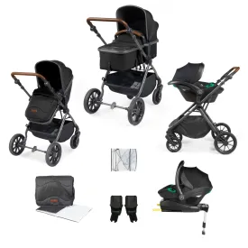 Ickle Bubba Cosmo All-in-One I-Size Travel System With Isofix Base (Stratus) Black