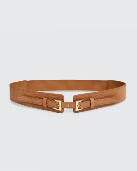 London Fog Leather Waist Belt - Brown