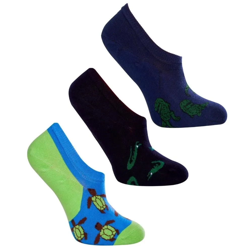 Love Sock Company 3 Pairs Colorful Funky No-Show Socks Bundle 1 (Unisex)