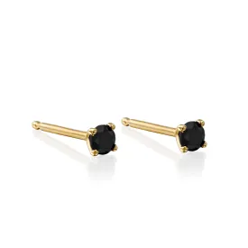 Martina Gold Earring 3mm Black Diamond