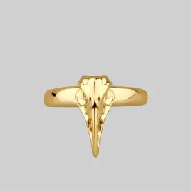 MERLA. Gold Raven Skull Ring