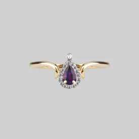 MONTAGUE. Amethyst Teardrop Gold Ring