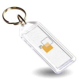 Rectangular Blank Plastic Cross Stitch Insert Keyring - 50 x 20mm - Pack of 10