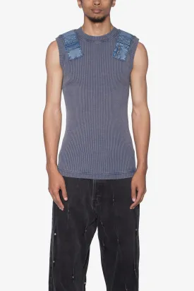 Ribbed Utility Vest - Blue