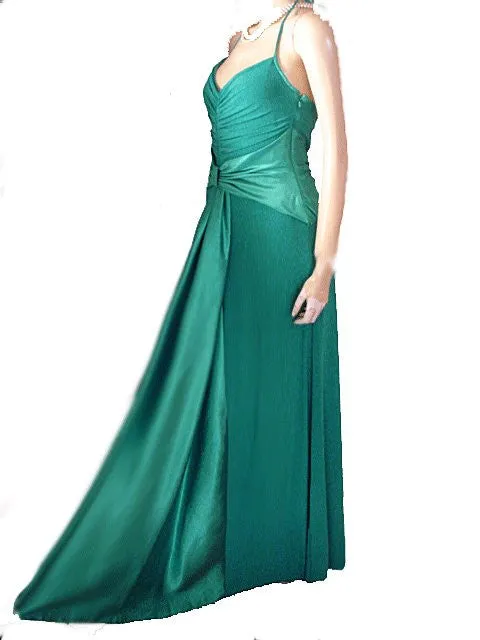 *SCOTT McCLINTOCK & JESSICA McCLINTOCK HUGE SATIN INSET HALTER EVENING GOWN WITH A BEAUTIFUL BACK