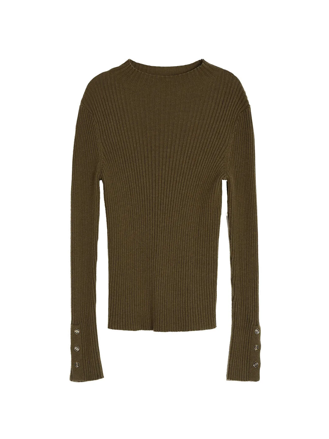 Stella Mock Turtleneck Brown Bottoming Top