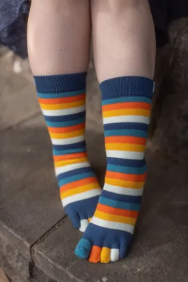 Stripy Crew Toe Socks